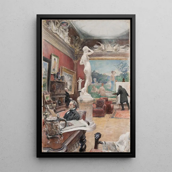 Interior painting of the Fürstenberg gallery - Carl Larsson — framed artwork on a wall