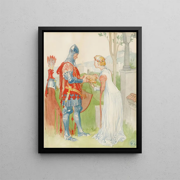 Lisana and Margon - Carl Larsson — framed artwork on a wall
