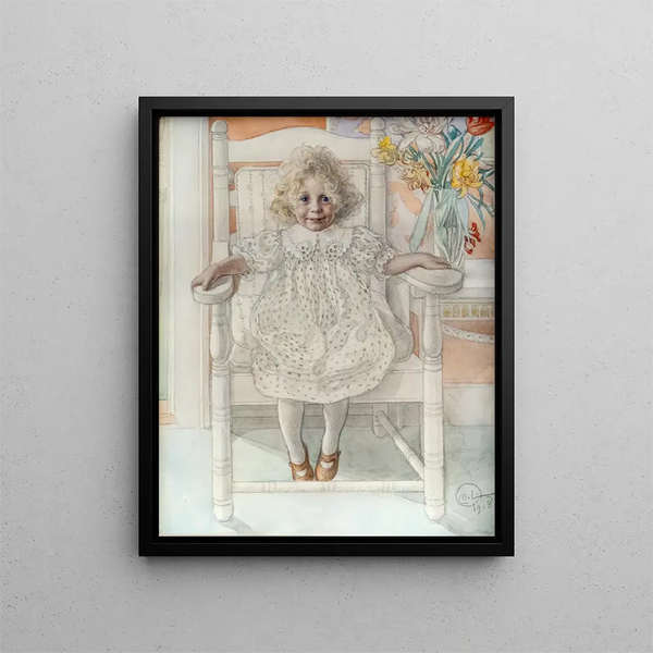 Portrait of Inga Maria Thiel - Carl Larsson — framed artwork on a wall