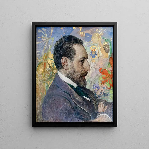Portrait of Oscar Levertin - Carl Larsson — framed artwork on a wall