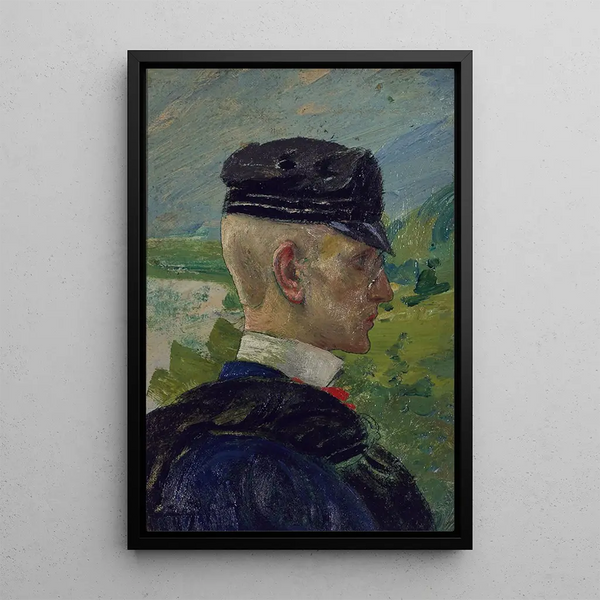 Portrait of a Boy Study for Morning Prayers - Carl Larsson — framed artwork on a wall
