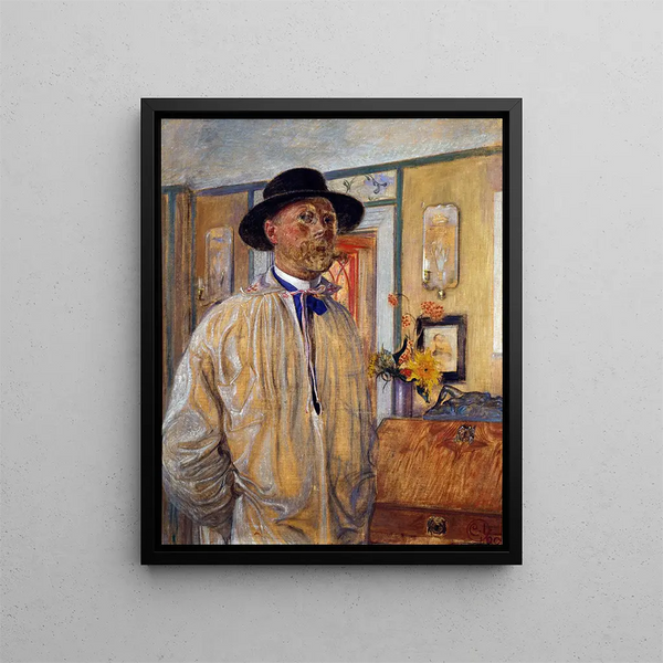 Self-portrait - Carl Larsson — framed artwork on a wall