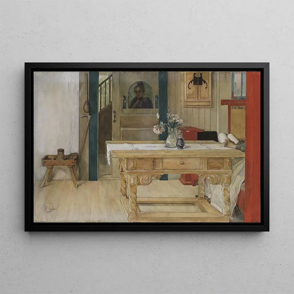 Repos dominical - Carl Larsson — framed artwork on a wall