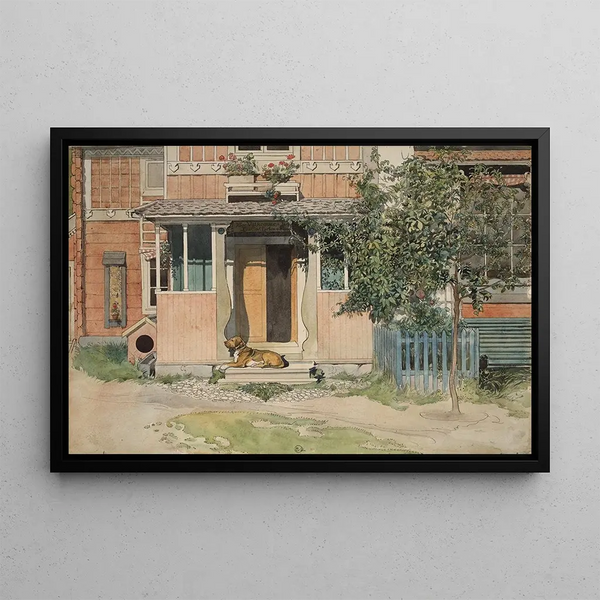 The Veranda - Carl Larsson — framed artwork on a wall