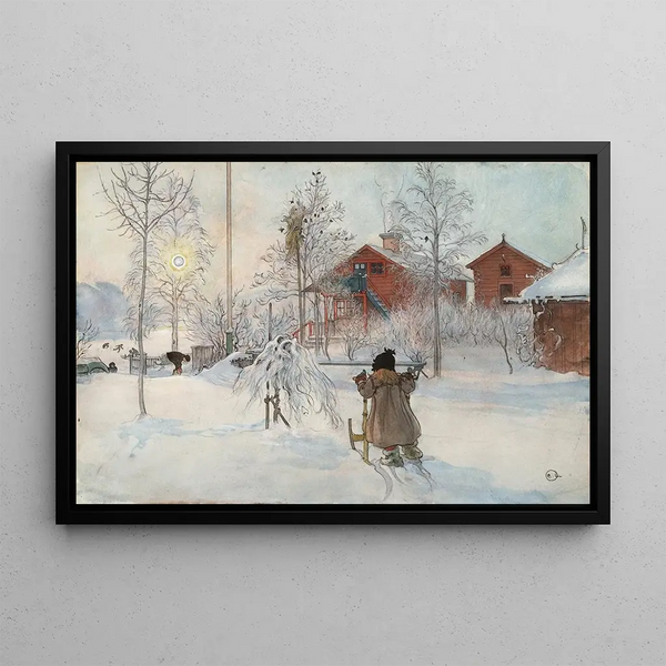 La Cour et la Buanderie - Carl Larsson — framed artwork on a wall