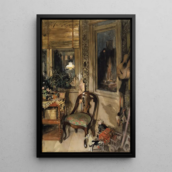 Toys in the Corner - Carl Larsson — framed artwork on a wall