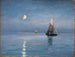 Bateaux de pêche sous la nuit éclairée par la lune - Carl Locher — artwork view