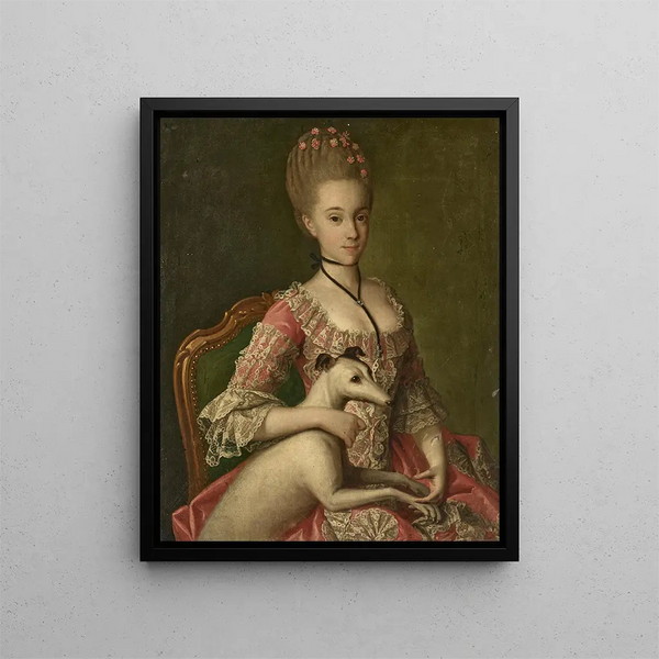 Portrait of Jane Gomm 1753-1822 - Carl Ludwig Christinek — framed artwork on a wall