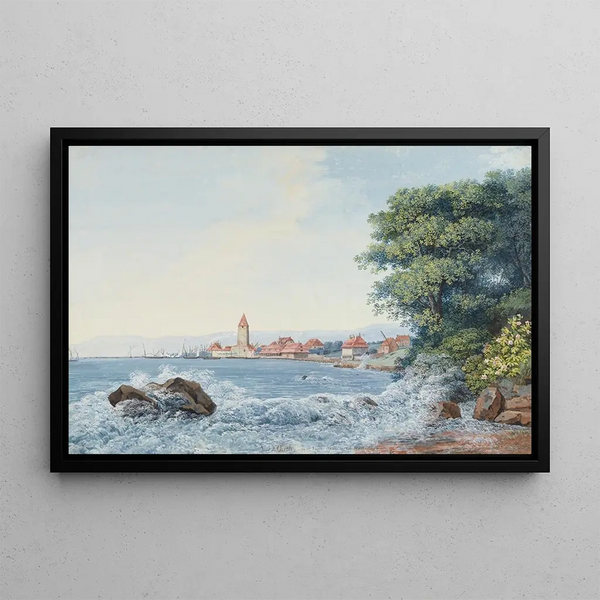 Vue d'Ouchy - Carl Ludwig Hackert — framed artwork on a wall