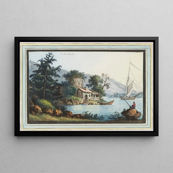 La tour ronde - Carl Ludwig Hackert — framed artwork on a wall
