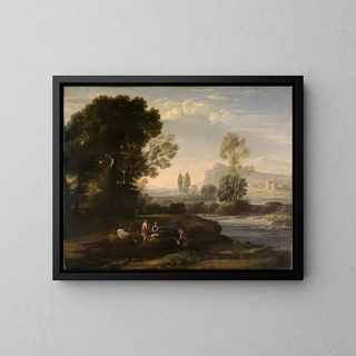 The Flight into Egypt - Carl Ludwig Kaaz — framed artwork on a wall