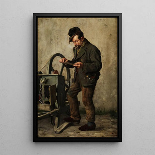 Reproduction of the painting The Sharpener - Carl Maria Seyppel