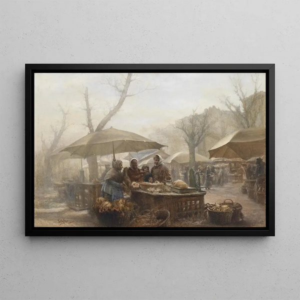 at the market - Carl Massmann — framed artwork on a wall