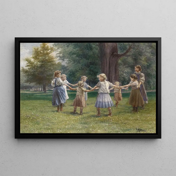 Round of Children - Carl Massmann — framed artwork on a wall