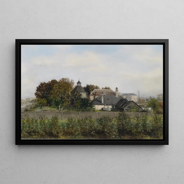 Motif of a Vienna Suburb - Carl Massmann — framed artwork on a wall