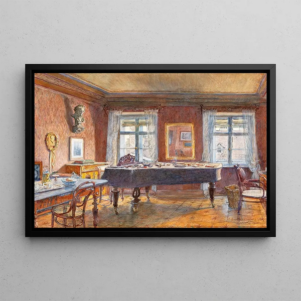 Music Room Painting by Johannes Brahms - Carl Müller — framed artwork on a wall