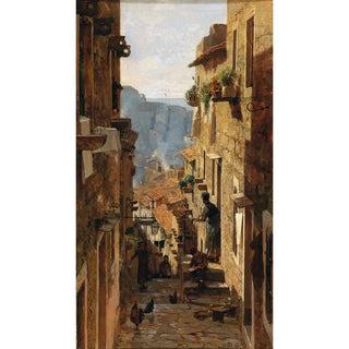 A street in Ragusa - Carl Moll — framed artwork on a wall