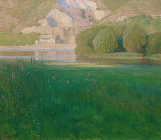 Twilight on the Danube Riverbank - Carl Moll — artwork view