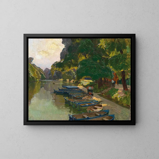 Quai à Heustadlwasser - Carl Moll — framed artwork on a wall