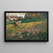 Young girl in the flowery meadow - Carl Moll — framed artwork on a wall