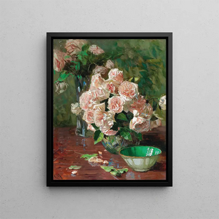 Roses blanches II - Carl Moll — framed artwork on a wall