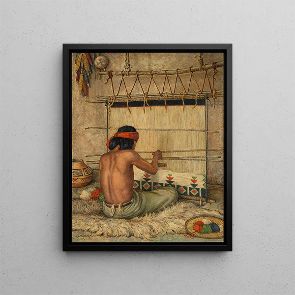 Hopi Tisserand Painting - Carl Moon — framed artwork on a wall