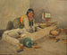 Woman Hopi corn form-fitting painting - Carl Moon — artwork view