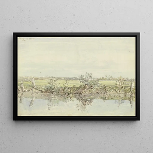 View of the Nied River in Rödelheim - Carl Morgenstern — framed artwork on a wall