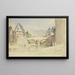 The Stone Bridge disappeared in 1556 on the Wisper in Lorch in the Rheingau - Carl Morgenstern — framed artwork on a wall