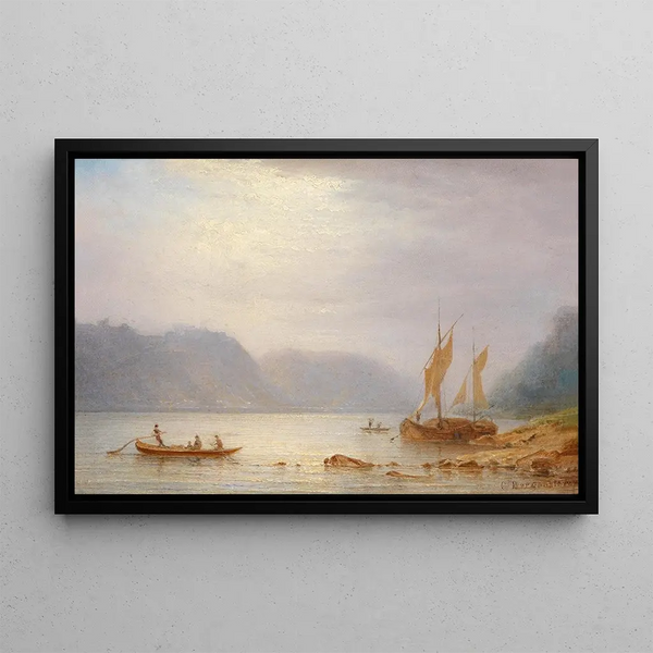 Sun at Midday in St Goarshausen - Carl Morgenstern — framed artwork on a wall