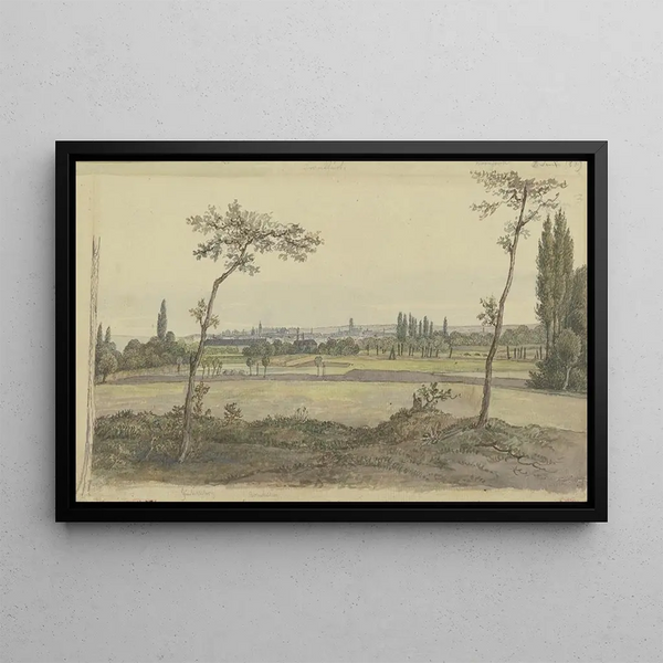 View of Frankfurt am Main - Carl Morgenstern — framed artwork on a wall