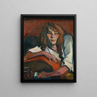 Portrait of a Girl - Carl Moritz Cammerloher — framed artwork on a wall