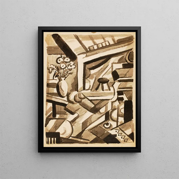 Summary Flowers on the Left - Carl Newman — framed artwork on a wall