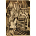 Abstract seated figure painting - Carl Newman — artwork view