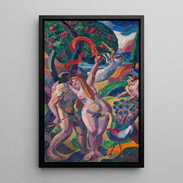 Adam and Eve - Carl Newman — framed artwork on a wall