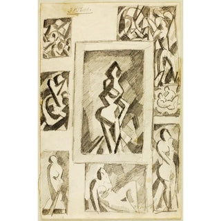 Reproduction of the painting Abstract Nude Group Painting - Carl Newman