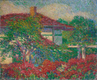 Landscape with building with red roof - Carl Newman — artwork view