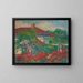 Landscape with building with red roof - Carl Newman — framed artwork on a wall
