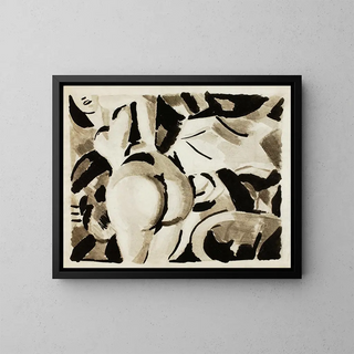 Nude woman, back view - Carl Newman — framed artwork on a wall