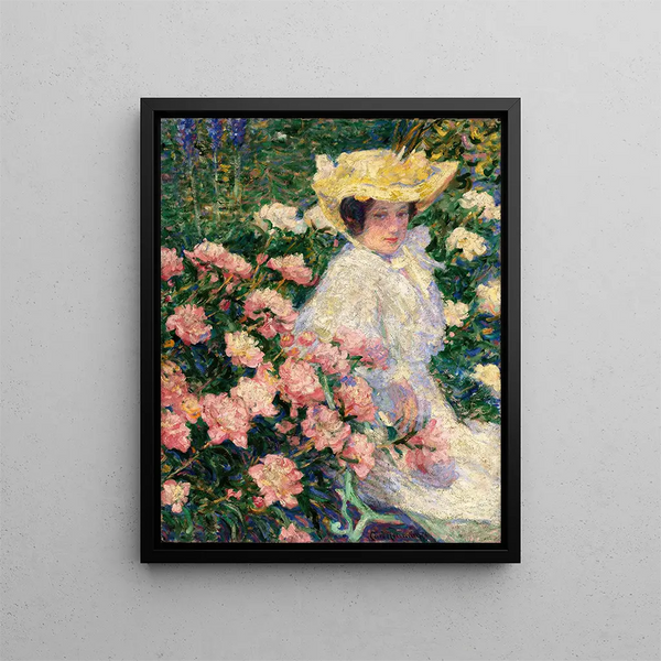 Portrait of the artist's wife, Hélène - Carl Newman — framed artwork on a wall