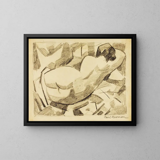 Nude Woman Lying Down - Carl Newman — framed artwork on a wall