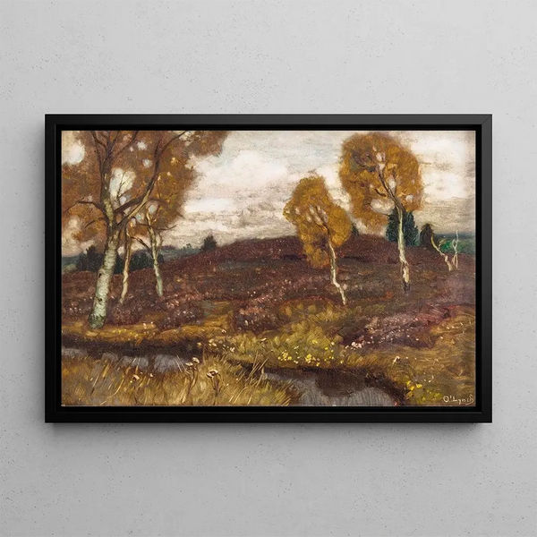 moss landscape with birches - Carl O'Lynch de Town — framed artwork on a wall