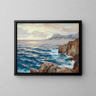 View of the Bay of Monaco - Carl O'Lynch de Town — framed artwork on a wall