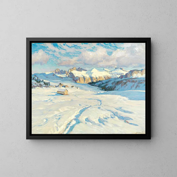 Winter Landscape Painting - Carl O'Lynch de Town — framed artwork on a wall