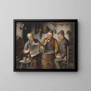 Tavern Political Painting - Carl Ostersetzer — framed artwork on a wall