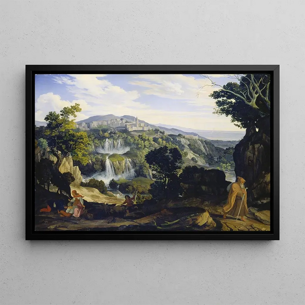 Les Chutes de Tivoli - Carl Philipp Fohr — framed artwork on a wall
