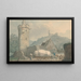 View of Weinheim on the Neckar River - Carl Philipp Fohr — framed artwork on a wall