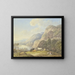 Mountain landscape painting with a lake - Carl Philipp Schallhas — framed artwork on a wall