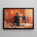 a mother and her little girl at the piano - Carl Pietzner — framed artwork on a wall