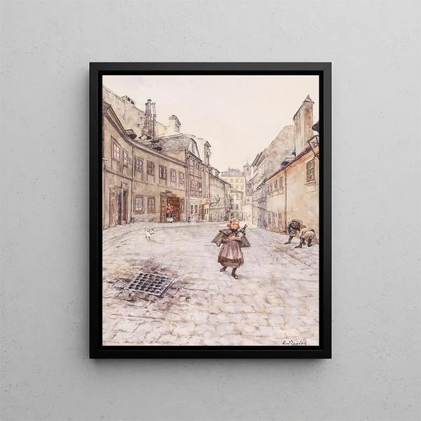 Motif of Spittelberg - Carl Pippich — framed artwork on a wall